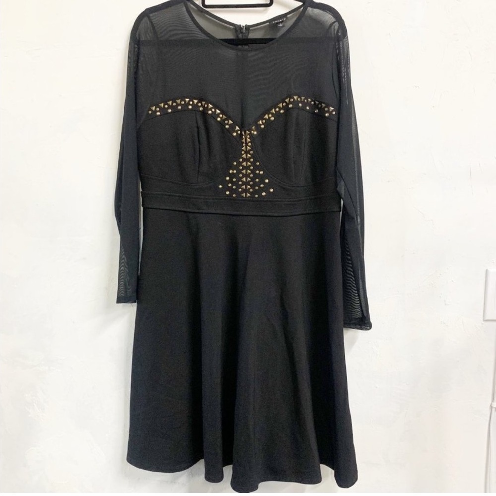 Torrid Plus Size Mesh Studded Skater Mini Dress size 1X